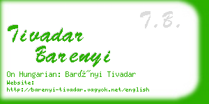 tivadar barenyi business card